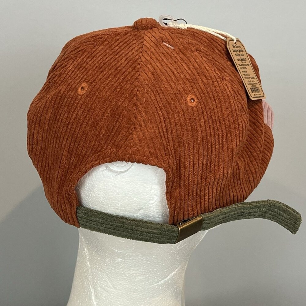 Natural Life Hat Brown Corduroy Floral Embroidered Adjustable One Size NWT - Picture 5 of 9